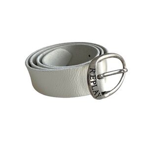 White Leather Belt